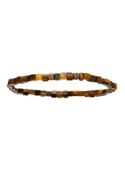 Bracelet homme Brillaxis élastique oeil de tigre