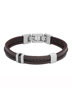 Bracelet homme Fossil cuir brun