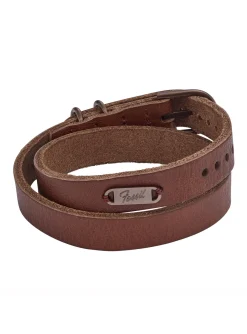 Bracelet homme Fossil double tour Heritage en cuir
