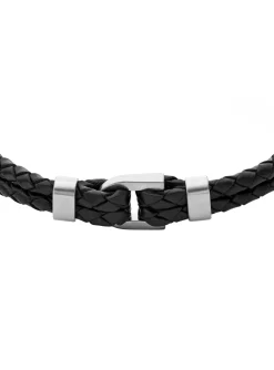 Bracelet homme Fossil Heritage D-Link cuir noir