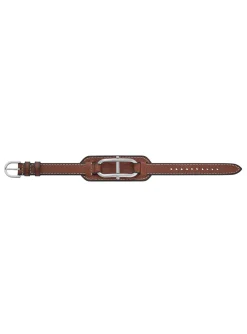 Bracelet homme Fossil Heritage D-Link cuir brun_x005f_x000D_motif ovale avec barette acier