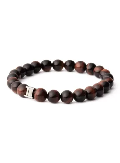 Bracelet homme Gemini oeil de tigre bordeaux L