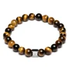 Bracelet homme Gemini perles oeil de tigre 8 mm