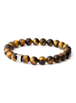 Bracelet homme Gemini perles oeil de tigre 8 mm