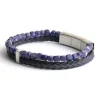 Bracelet homme Gemini sodalite/cuir bleu M/L