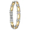 Bracelet homme Jourdan Apollo acier blanc et doré