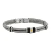 Bracelet homme Jourdan Kirk acier caoutchouc or