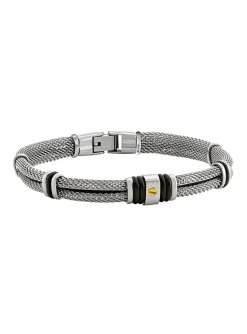 Bracelet homme Jourdan Kirk acier caoutchouc or
