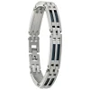 Bracelet homme Jourdan Priam acier et câble bleu