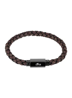 Bracelet homme Lotus Style Urban Man cuir marron