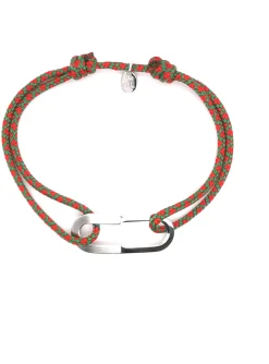 Bracelet homme Olivier Lafond Maxime lisse et brossé_x005f_x000D_lien rouge et vert