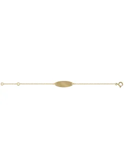 Bracelet identité bébé or jaune motif feuillage
