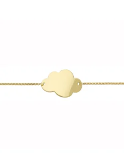 Bracelet identité bébé plaque nuage or 9 carats