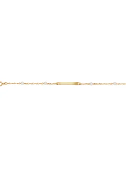 Bracelet identité Brillaxis perles or jaune_x005f_x000D_18 carats