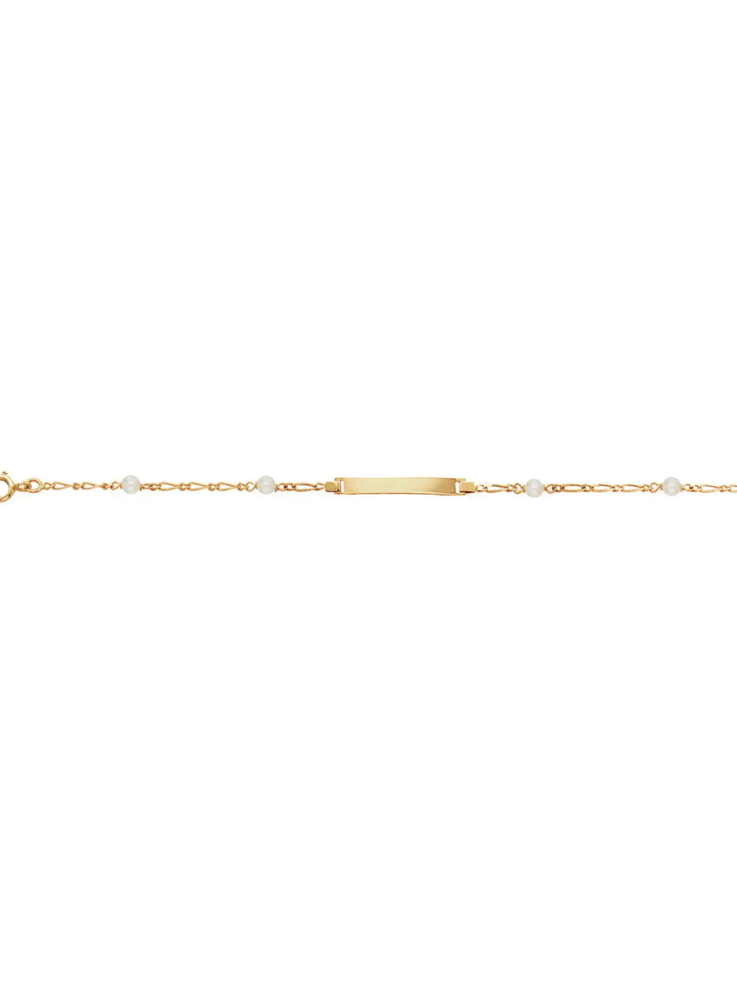 Bracelet identité Brillaxis perles or jaune_x005f_x000D_18 carats