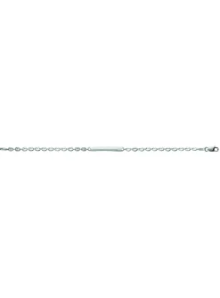 Bracelet identité Brillaxis maille grains de café_x005f_x000D_argent rhodié