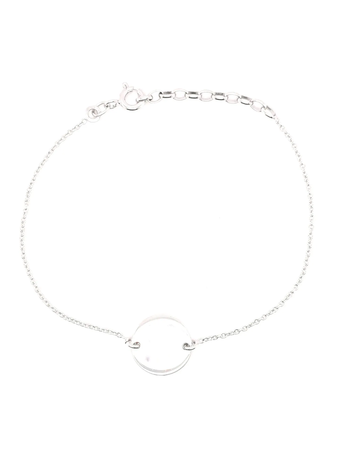 Bracelet identité Saunier argent plaque ronde