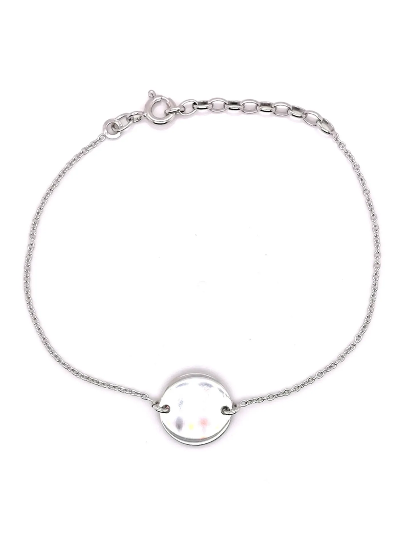 Bracelet identité Saunier argent plaque ronde
