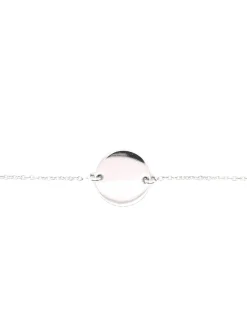 Bracelet identité Saunier argent plaque ronde