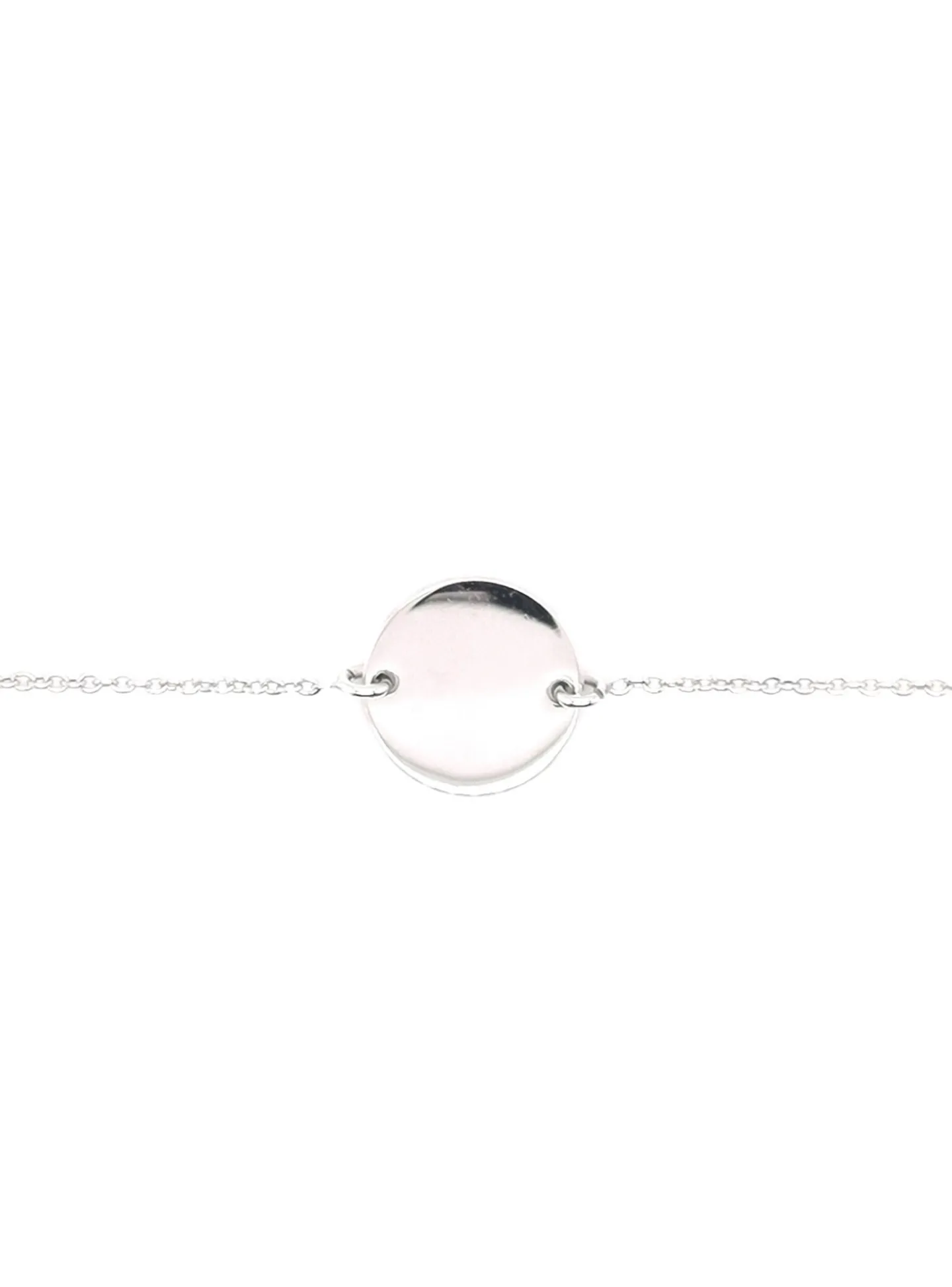 Bracelet identité Saunier argent plaque ronde