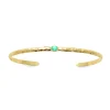Bracelet jonc Brillaxis pierre bleue plaqué or