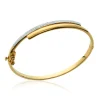 Bracelet jonc Brillaxis plaqué or bicolore