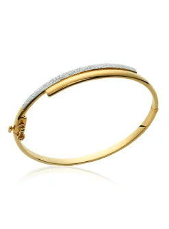 Bracelet jonc Brillaxis plaqué or bicolore