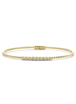 Bracelet jonc Brillaxis perles or jaune diamants