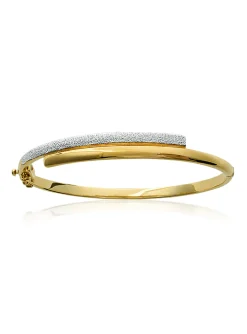 Bracelet jonc Brillaxis plaqué or bicolore