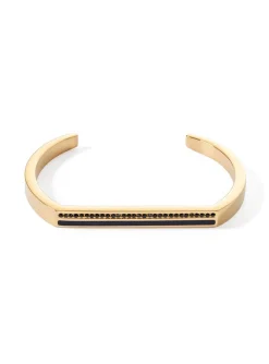 Bracelet jonc Coeur de Lion Cuff Square doré/noir