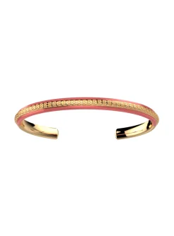 Bracelet jonc Les Cadettes Sunset_x005f_x000D_doré laqué corail