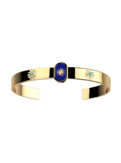 Bracelet jonc Les Cadettes Felicidad laque bleue
