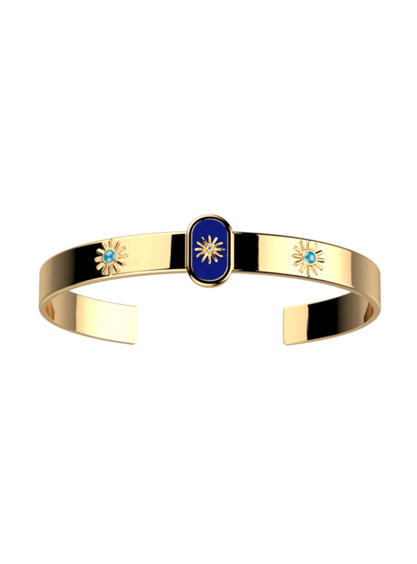 Bracelet jonc Les Cadettes Felicidad laque bleue