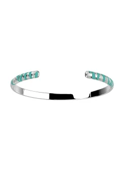Bracelet jonc Les Cadettes Tigre laque verte/grise