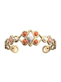 Bracelet jonc Les Georgettes collection Rosace_x005f_x000D_14 mm doré