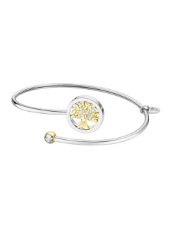 Bracelet jonc Lotus acier bicolore arbre de vie