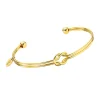 Bracelet jonc ouvert Lotus Style acier doré