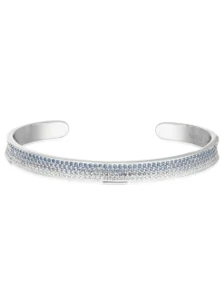Bracelet jonc SIF JAKOBS FELLINE CONCAVO_x005f_x000D_oxydes de zirconium bleu et blanc