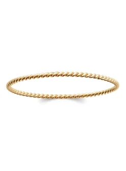 Bracelet jonc torsadé Brillaxis plaqué or 3 mm