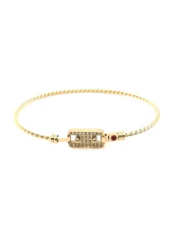 Bracelet Jonc Zag Bijoux Adria acier doré oxydes