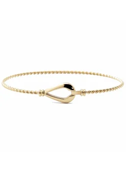 Bracelet Jonc Zag Bijoux Kendall acier doré
