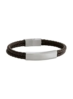 Bracelet Jourdan Côme tressé marron et acier