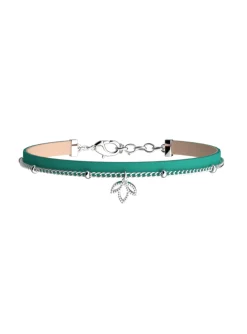 Bracelet Les Cadettes Lotus argenté_x005f_x000D_cuir rose nude et turquoise aquatic