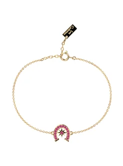 Bracelet Les Georgettes doré fer à cheval rose_x005f_x000D_Collection Les Cadettes