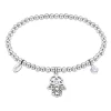 Bracelet Lotus main de Fatma et boules en acier