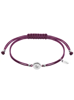 Bracelet Lotus Silver cordon violet oxyde