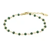 Bracelet Lotus Silver Trendy doré perles vertes
