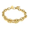 Bracelet Lotus Style acier doré mailles rondes