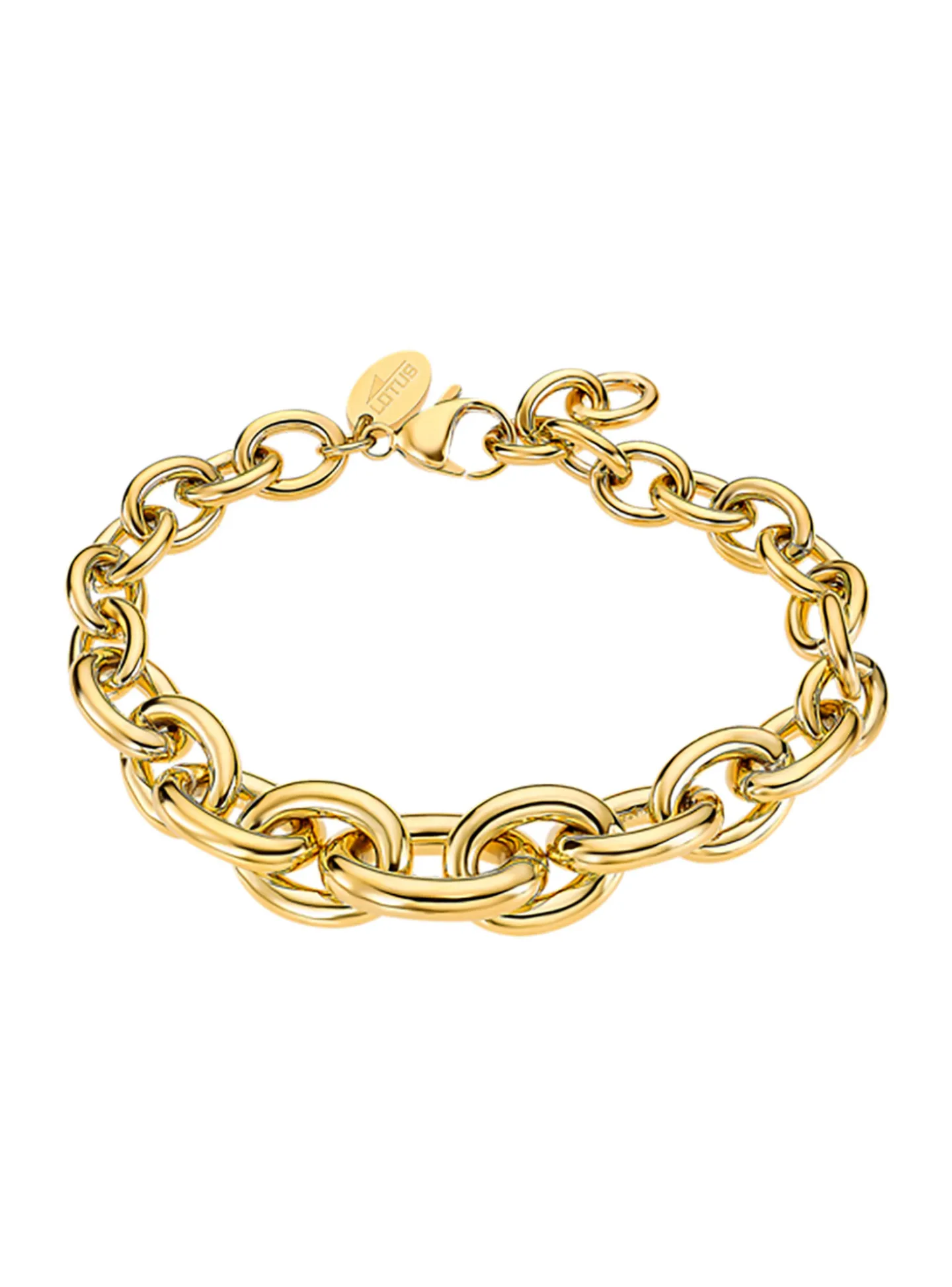 Bracelet Lotus Style acier doré mailles rondes