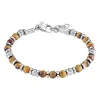 Bracelet Lotus Style Perles marrons Acier